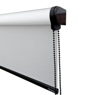 Imagem de Cortina Persiana de Rolo, Rollon, rolô Blackout, black out, blacaute (Tóquio 04 - Acabamento Preto, 1,40 (lar) x 1,40 (alt) - SEM BANDÔ)