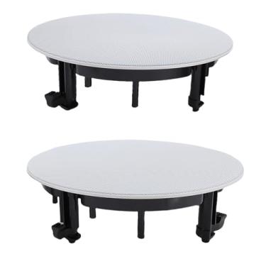 Imagem de Diydeg Capas de Grade do Alto -falante de Teto, 2pcs Menção de Metal Branco de 2pcs Com Base de Metal Com Base de Montagem, Churrasqueira de Teto de Teto para Alto -falantes de Parede
