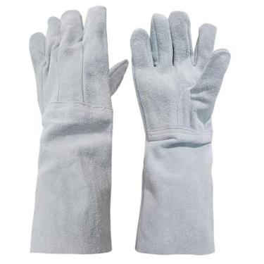 Imagem de Luva de Raspa em Couro Punho 20 Proteção Individual EPI Segurança do Trabalho Soldador Construção Civil Indústria