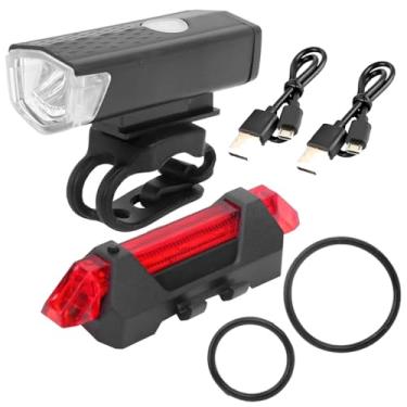 Imagem de Kit Lanterna e Farol para Bicicleta Bike Ultra Led Prova D'água Usb Recarregável