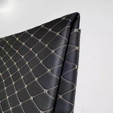 Imagem de Tecido de Couro Sintético Espuma Acolchoada Vinil Padrão Diamante Espuma Apoiada para Carro Capa de Assento Móveis Auto Headliner Reparação Estofados Cabeceiras DIY Artesanato (Tamanho: 1,5 x 1 m/59 x