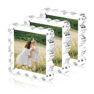 Imagem de Porta-retratos Chivalral Clear Acrylic Magnetic 10x10cm, pacote com 3