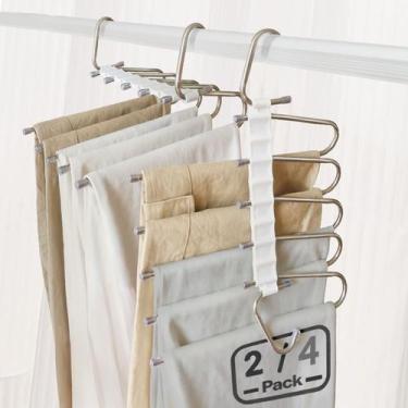Imagem de Pants Hangers Bozyuni Space Saving Metal Closet Organizer, pacote com 