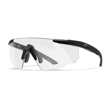 Imagem de Wiley X Saber Advanced Shooting Glasses ANSI Z87.1+ Óculos de sol de segurança para homens e mulheres, proteção UV e ocular para caça e tiro armação preta fosca, lentes transparentes, classificação