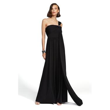 Imagem de HALSTON Vestido Adena feminino em jérsei fosco, Preto, 50