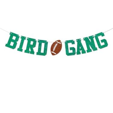 Imagem de Faixa Bird Gang - Fly Eagles Fly Decor, decorações de dia de jogo de futebol verde glitter