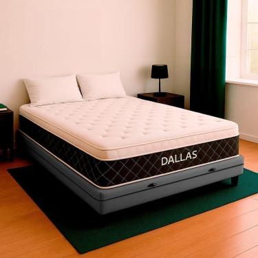 Imagem de Cama Box Baú Casal Cinza E Colchão Dallas Molas Vstore