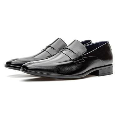 Imagem de Sapato Social Estilo Italiano de Couro Masculino Bico Alongado Elegante Acabamento Artesanal Leve Tamanho:43;Cor:Preto;Gênero:Masculino;Departamento BS:Esporte