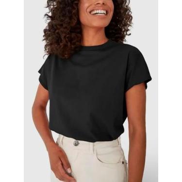 Imagem de Blusa Manga Curta Malwee 1000120770 Feminina Sem Cavas Algodão Comfy T