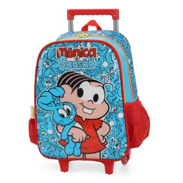 Imagem de Kit Mochila Infantil Com Lancheira Turma Da Monica Azul - Luxcel