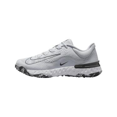 Imagem de Nike Tênis feminino Alpha Huarache Elite 4 Fastpitch Turf Preto | Branco Tamanho Médio, Platina pura/cinza ferro/branco/cinza lobo, 37