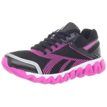 Imagem de Reebok Tênis de corrida feminino ZigLite Electrify, Preto/Rosa/Branco/Siver, 10