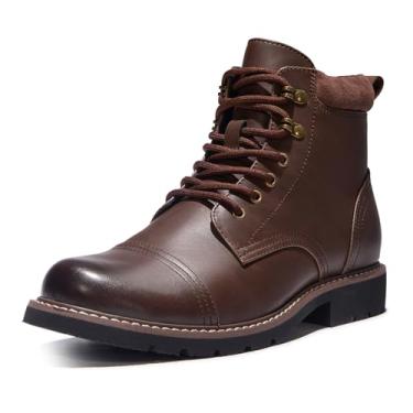 Imagem de TruVeld Botas masculinas casuais até o tornozelo botas casuais com zíper para homens botas para hombre, Marrom avermelhado, 45