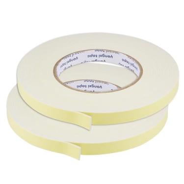 Imagem de Fita de espuma de vedação 12 mm de largura 1 mm de espessura 10 m/32,8 pés de comprimento, fita de EVA autoadesiva para isolamento de porta de janela, pacote com 2