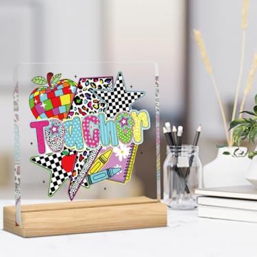 Imagem de Presentes de agradecimento para professores, presentes de agradecimento para música, matemática, dança, ciências, professor, placa acrílica, decoração de mesa para casa, quinta, escritório