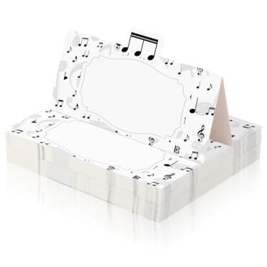 Imagem de Cartões de mesa com tema de música, anotações, cartões de lugar dobrados, decorações, cartões de nome para tema musical, decoração de aniversário, volta às aulas, sala de aula, artigos de festa de