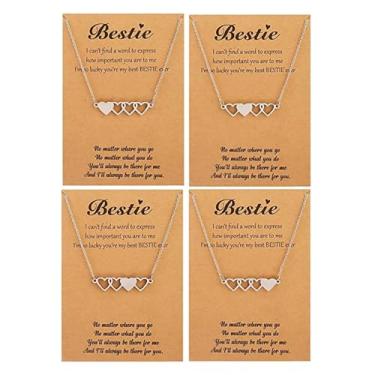 Imagem de Conjunto de colar da amizade para 2, 3 ou 4 melhores amigas, irmãs, melhores amigas, presentes de aniversário para mulheres