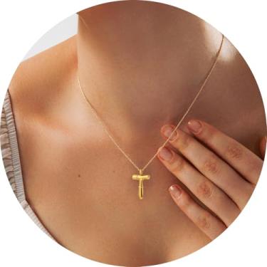 Imagem de Pingente de colar com inicial A-Z em 3D, joia de aço inoxidável personalizada, corrente ajustável, adequado para design moderno de letras femininas, F, Aço inoxidável, Sem Pedra Preciosa