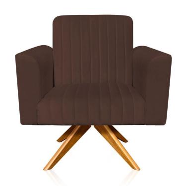 Imagem de Poltrona Giratória Viena Gomada Base Madeira Ma30 Cor Marrom