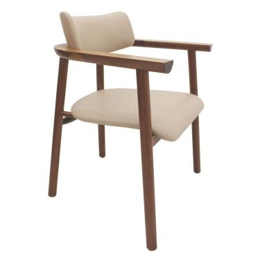 Imagem de Cadeira Tramontina Maruja Ritmo Em Madeira Tauari Com Estofado Bege