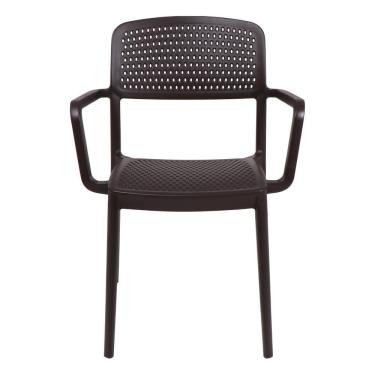 Imagem de Cadeira Tramontina Serena Em Polipropileno Marrom Com Braços