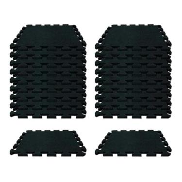 Imagem de Generic Tapete de bateria com absorção de som de 30x30 cm, 20 x para treino em casa, acessórios resistentes ao desgaste, piso de academia com encaixe de 1 cm, Preto