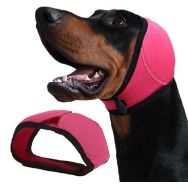 Imagem de Harbyel Protetores de orelha de cachorro e touca de natação e envoltório de orelha sem agitação para banho, hematoma, secagem e alívio da ansiedade de ruído - Proteção de ouvido elástica à prova