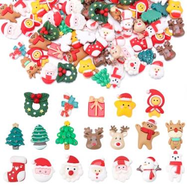 Imagem de GGSTDDUP 114 peças de miniaturas de Natal, mini estatuetas de resina para esconder Papai Noel, boneco de neve, alce, árvores de Natal, enfeites de Natal para decorações de lembrancinhas de festa (19