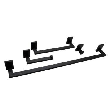 Imagem de Kit Acessórios de Banheiro com 4 pçs Black 8041 - Império das Torneira