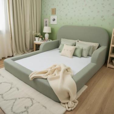 Imagem de Cama Montessoriana Infantil Casal - Com colchão - Little Duck (Verde)