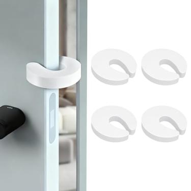 Imagem de Protetor de aperto de porta, pacote com 4 batentes de porta, protetor de aperto de dedo de porta de espuma grossa e macia, evita lesões por aperto de dedo, portas batendo, evita que animais de
