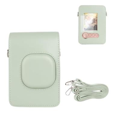 Imagem de VOVMOEYA Capa protetora para Instax Mini Liplay, [com 2 filmes temperados LCD] Mini Liplay Capa para câmera Fuji instax mini liplay com alça de pescoço ajustável e removível - verde Matcha