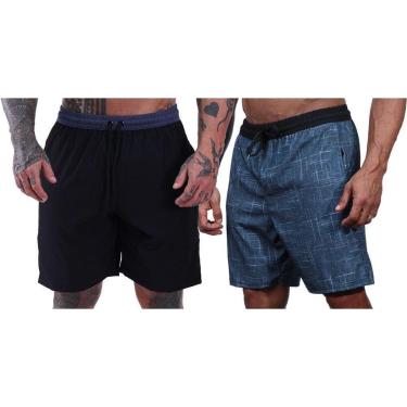 Imagem de Kit 2 Bermudas em Tactel Com Elastano MXDConceito Com Bolsos-Masculino