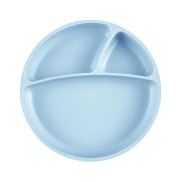 Imagem de Prato Infantil de Silicone com Divisórias e Sucção Portions Mineral Blue - Minikoioi