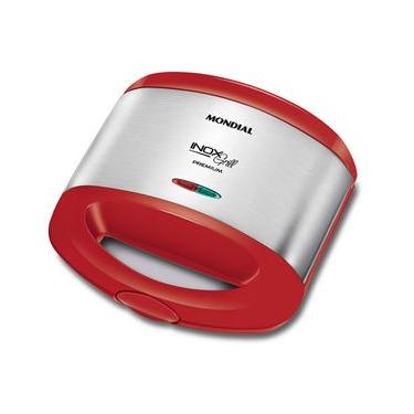 Imagem de Sanduicheira Grill Premium Mondial Vermelho e Inox 800W S-19