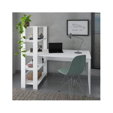 Imagem de Escrivaninha Artely Match com 3 Prateleiras, Espaço para Impressora e Nicho - 120cm de largura