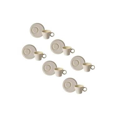 Imagem de Conjunto de Xícaras de Chá com Pires Porto Brasil Neo Latte 210ml - 6 Peças