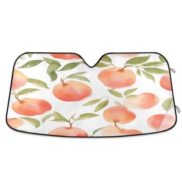 Imagem de ATTX Para-brisa de carro pêssego rosa 134.6 cm x 59.7 cm escudo solar universal com proteção UV, persiana de janela frontal automática dobrável para caminhões Sedans SUVs #22