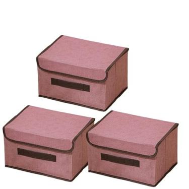 Imagem de KIT 2/3 Caixas Mutiuso Organizadora Colors Dobravel para armarios, guarda roupas(2 P + G, ROSA (3 UNIDS))