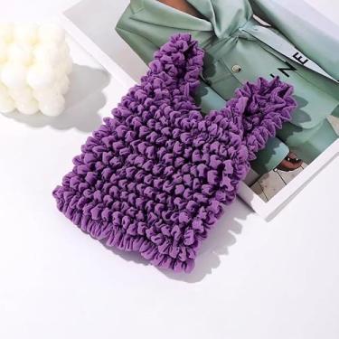 Imagem de Bolsa de compras simples de chiffon, é uma bolsa de armazenamento dobrável portátil que pode suportar de 5 a 10 kg