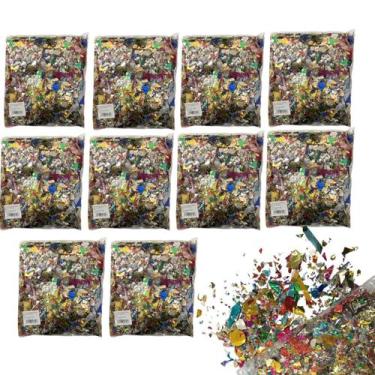 Imagem de Kit 10 Pacotes Confete Metalizado Colorido Carnaval - DREAM IN BOX