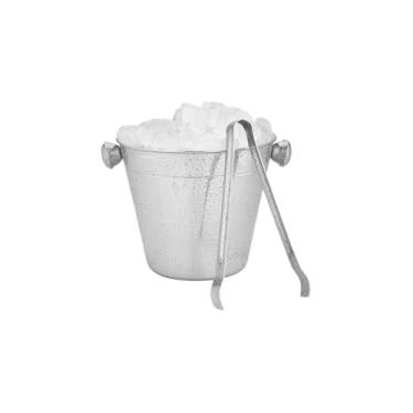 Imagem de Balde de Gelo com Pegador, Aço Inox, 750ml, 12cm Altura x 12cm Diâmetro, Ideal para Churrascos e Encontros