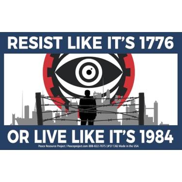 Imagem de Resist Like It's 1776 or Live Like It's 1984 Adesivo grande para para-choques de carro Locker Skate Janela Decalque 12,7 cm x 8,3 cm (adesivo grande)