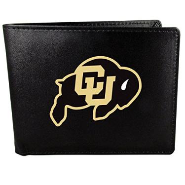 Imagem de Carteira masculina NCAA Siskiyou Sports Colorado Buffaloes dobra dupla logotipo grande tamanho único preto