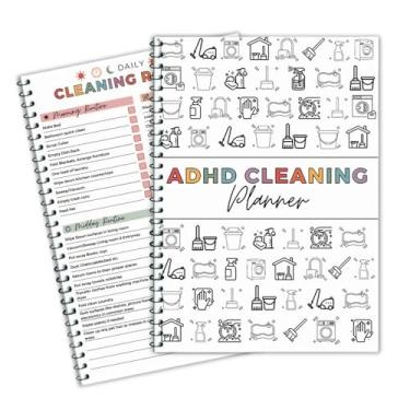Imagem de Agenda de limpeza Adhd para adultos e adolescentes Adhd, agenda de limpeza e lista de verificação de organização, tabela de tarefas do planejador diário, planejador de limpeza mensal semanal.