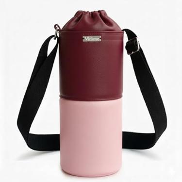 Imagem de Bolsa Térmica (VINHO COM ROSA) RAMIERE para Garrafa de 750 ML em Couro Sintético - Coleção Cores VERÃO 2026