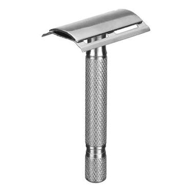 Imagem de Aparelho Barbear Clássico Antigo Inox Barbeador Lamina = 3 Unidades