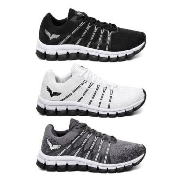 Imagem de Tênis Masculino Caminhada 3 Pares Confortável Combo Run Moda - PS, Pre