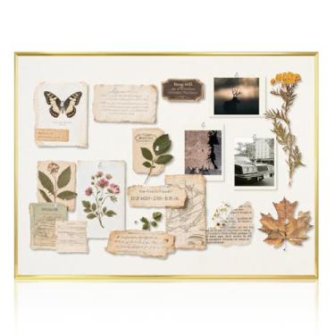 Imagem de QUEENLINK Quadro de avisos com linho bege 61 x 45 cm