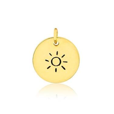 Imagem de Pingente Sol Com Resina Folheado A Ouro 18k - Radhau Joias, Único, Dou